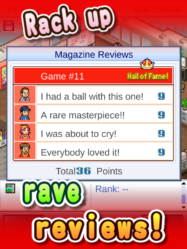 Captura de pantalla de la història del desenvolupador del joc