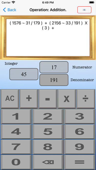 Fraction Pro Calculator Screenshot