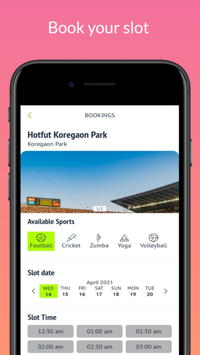 Roar Sports: Booking Engine Screenshot