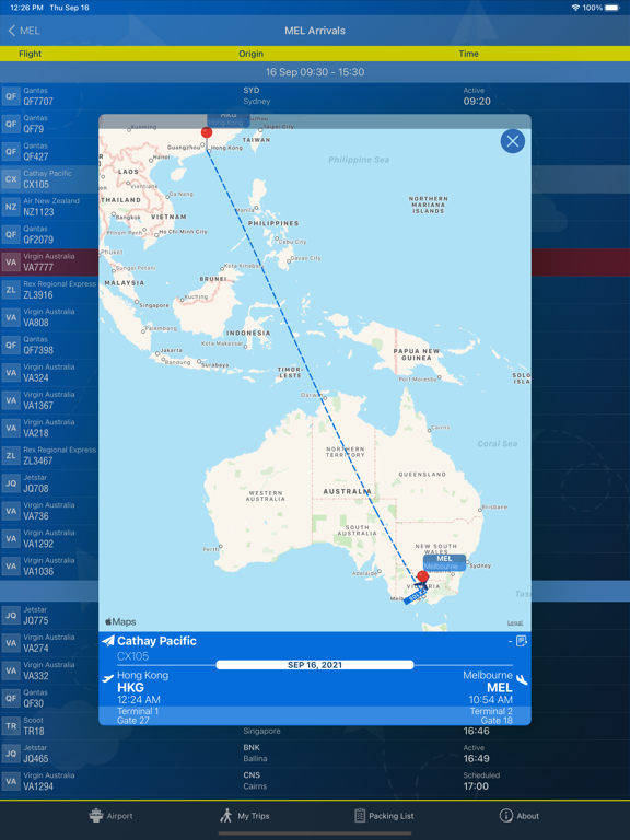 Screenshot #6 pour Melbourne Airport Info + Radar