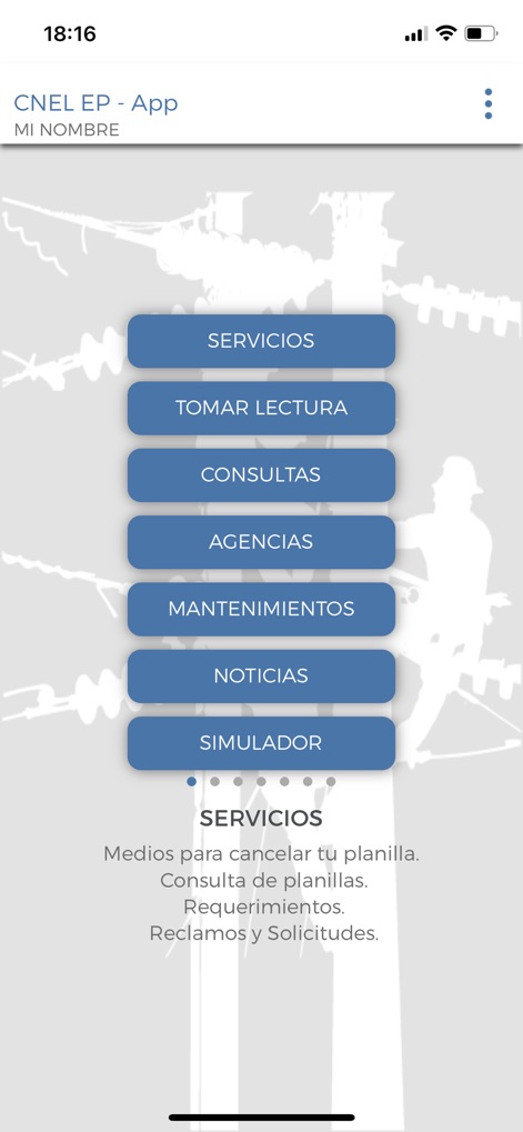 CNEL EP - cnel-ep-app-main-menu