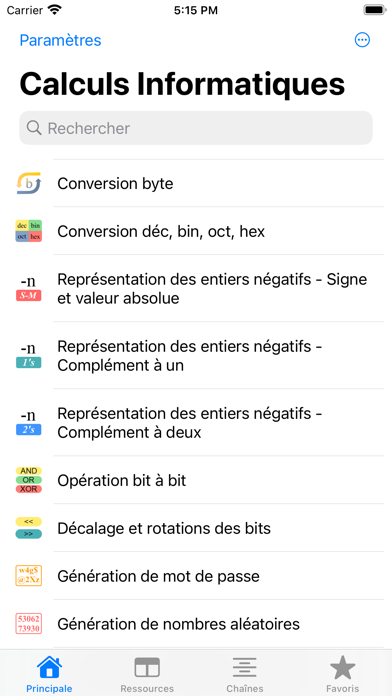 Screenshot #1 pour Calculs Informatiques