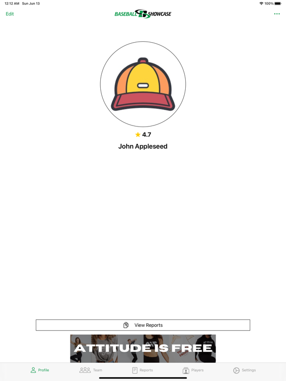 Baseball Showcase App iPad screenshot 1 - Sports app