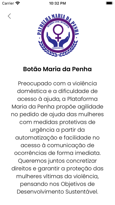 Botão Maria da Penha Screenshot