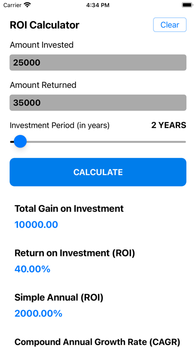 Screenshot #2 pour Return on Investment (ROI)