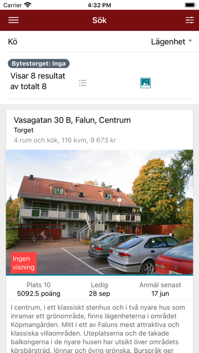 Kopparstaden bostadsapp Screenshot