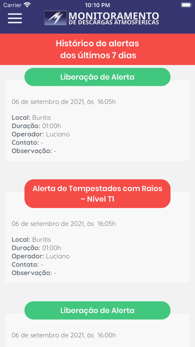Núcleo de Monitoramento Screenshot