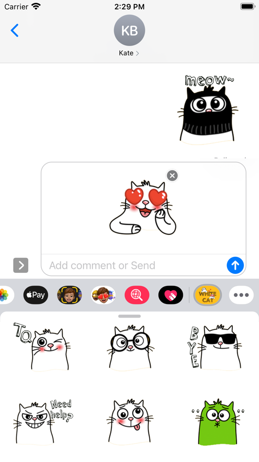 White Cat Emoji Stickers - 1.0 - (iOS)
