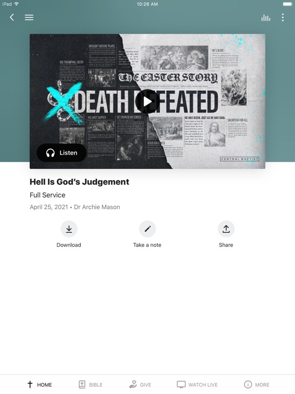 Central Baptist - Jonesboro iPad screenshot 3 - Lifestyle app