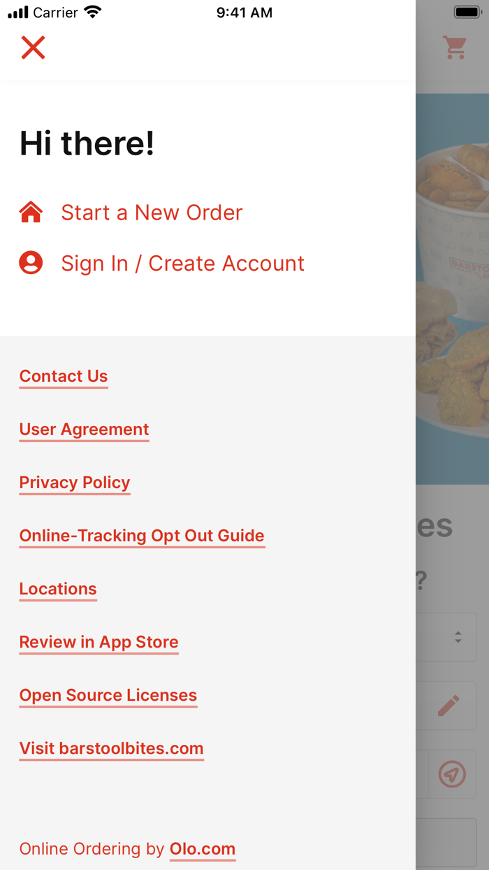 Barstool Bites Ordering