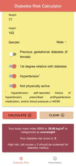 Game screenshot Diabetes Risk Score Calculator apk