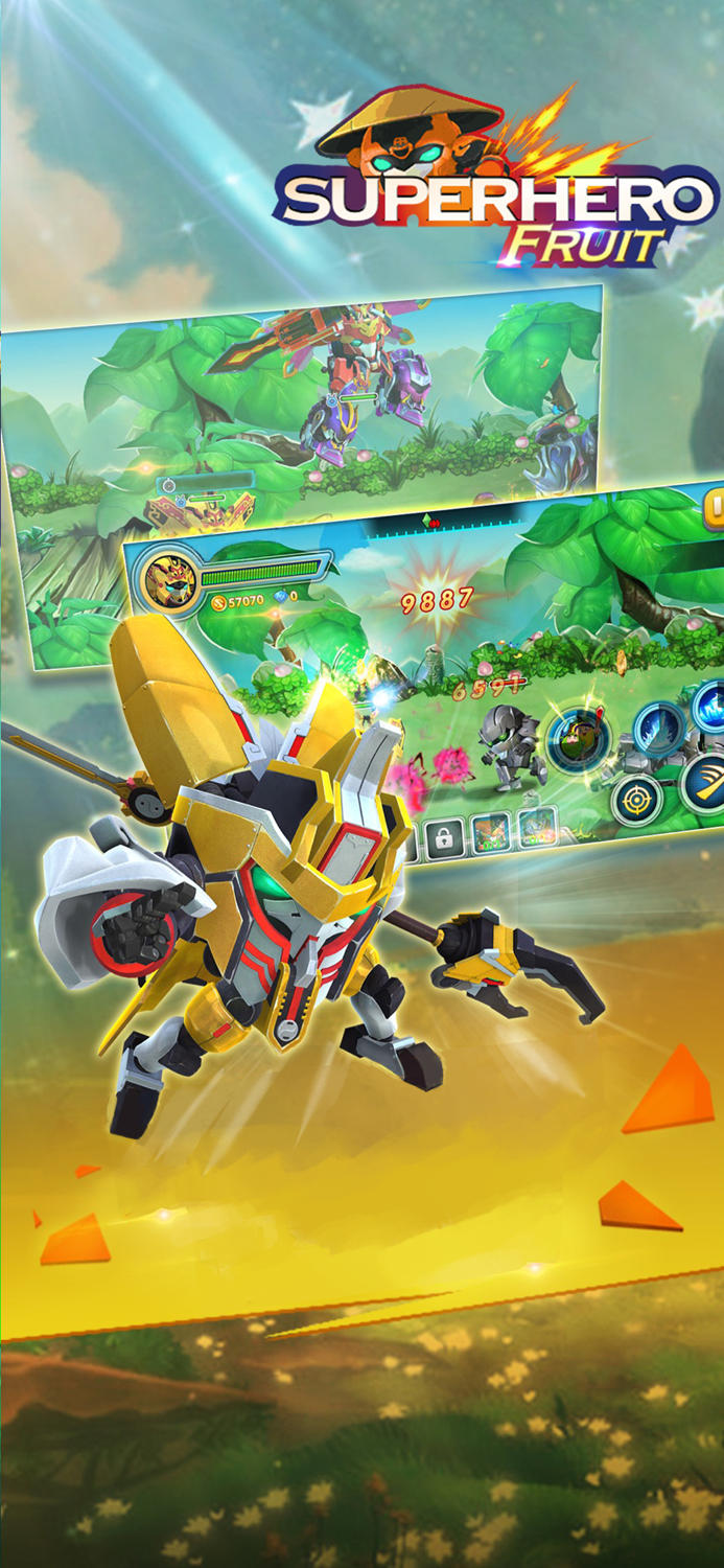 Superhero Fruit Robot War