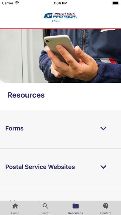 USPS Ethics Screenshot