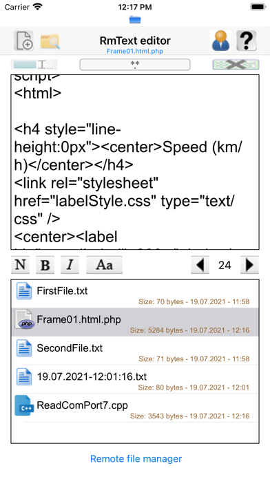 Remote Text Editor Screenshot