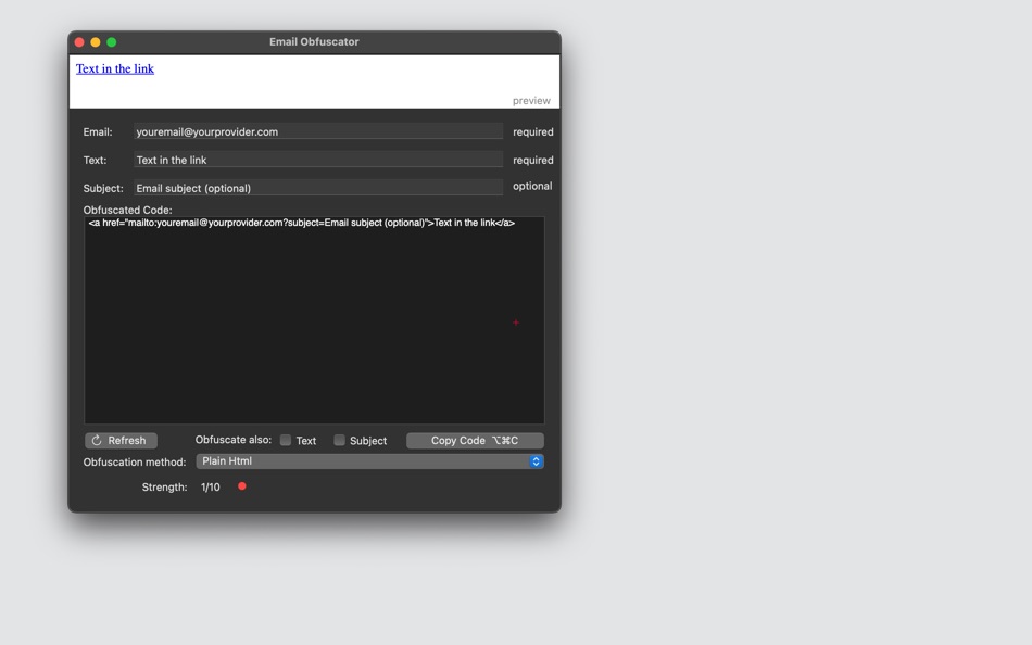 #1. Email Obfuscator (macOS) 게시자: Roberto Panetta