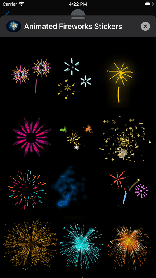 #4. Animated Fireworks: Stickers (iOS) By: Arturo Estrada De Leon