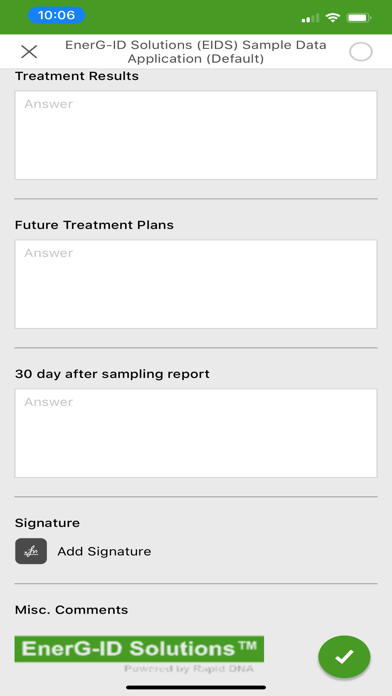 EnerG-ID Solutions Field App Screenshot
