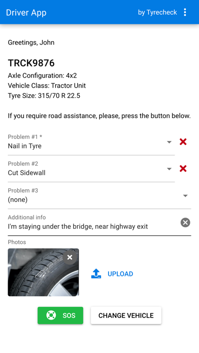 Driver App by Tyrecheck Screenshot