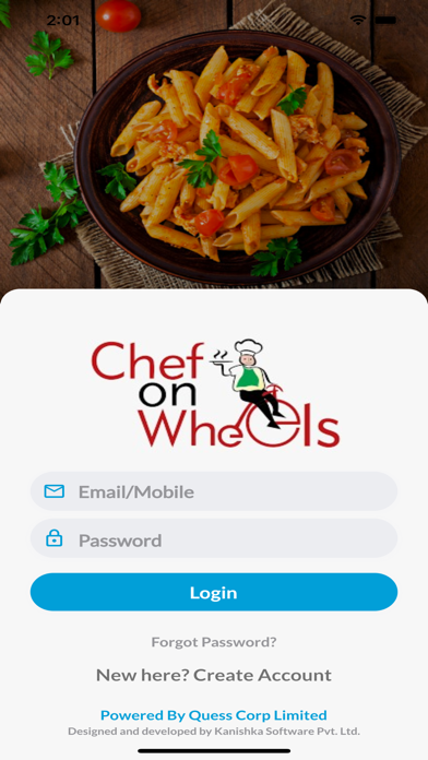 ChefOnWheels Food Ordering App Screenshot
