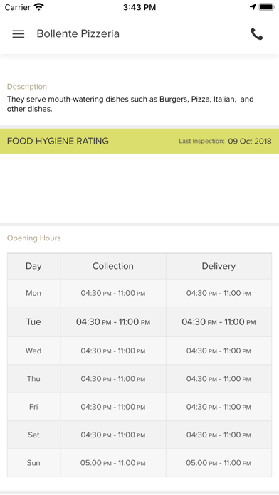 Bollente Pizzeria Screenshot
