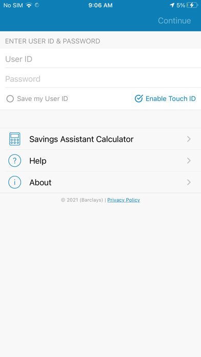 Barclays US Savings Screenshot