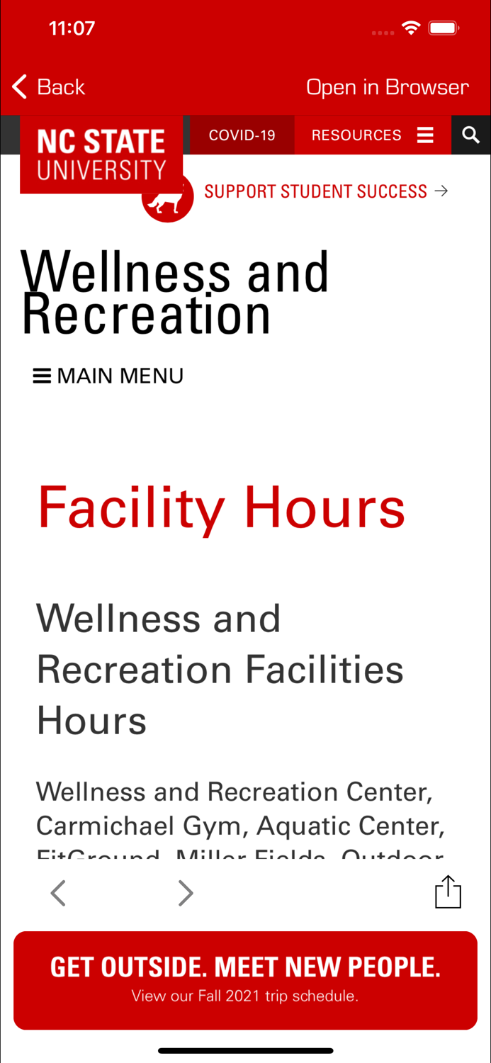 NC State Wellness  Recreation