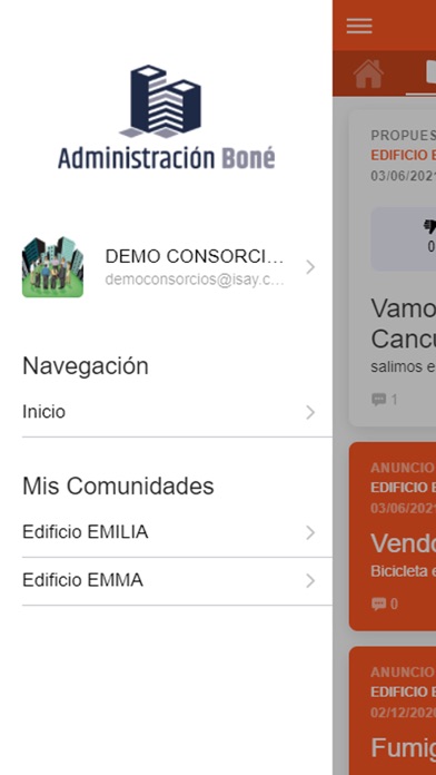 Administración Boné Screenshot
