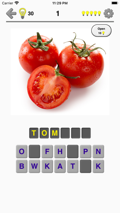 Fruit and Vegetables - Quiz Screenshot