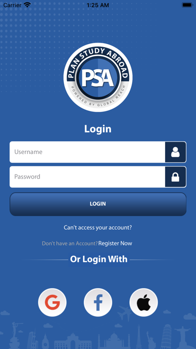 Plan Study Abroad (PSA) Screenshot