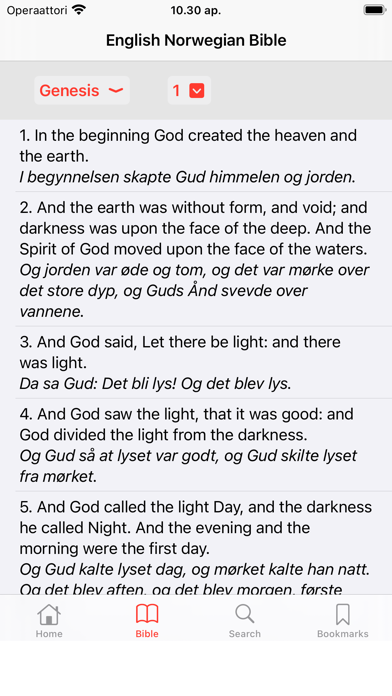 English - Norwegian Bible Screenshot