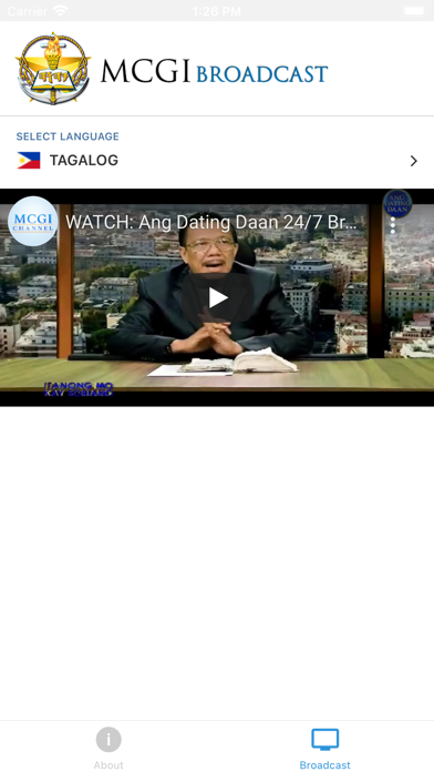 MCGI Broadcast Screenshot
