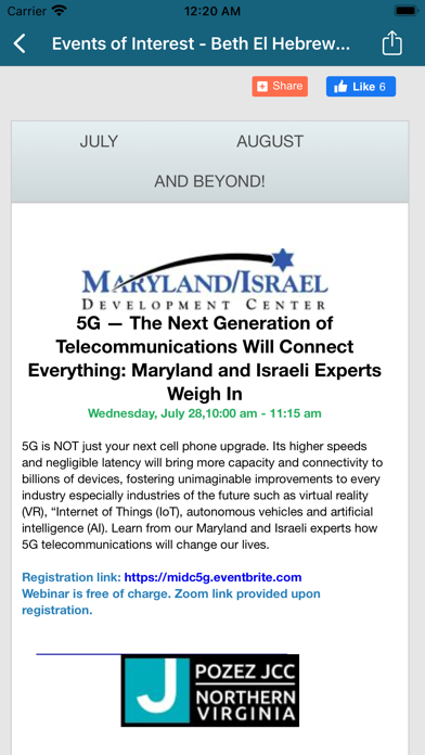 Beth El Hebrew Congregation Screenshot