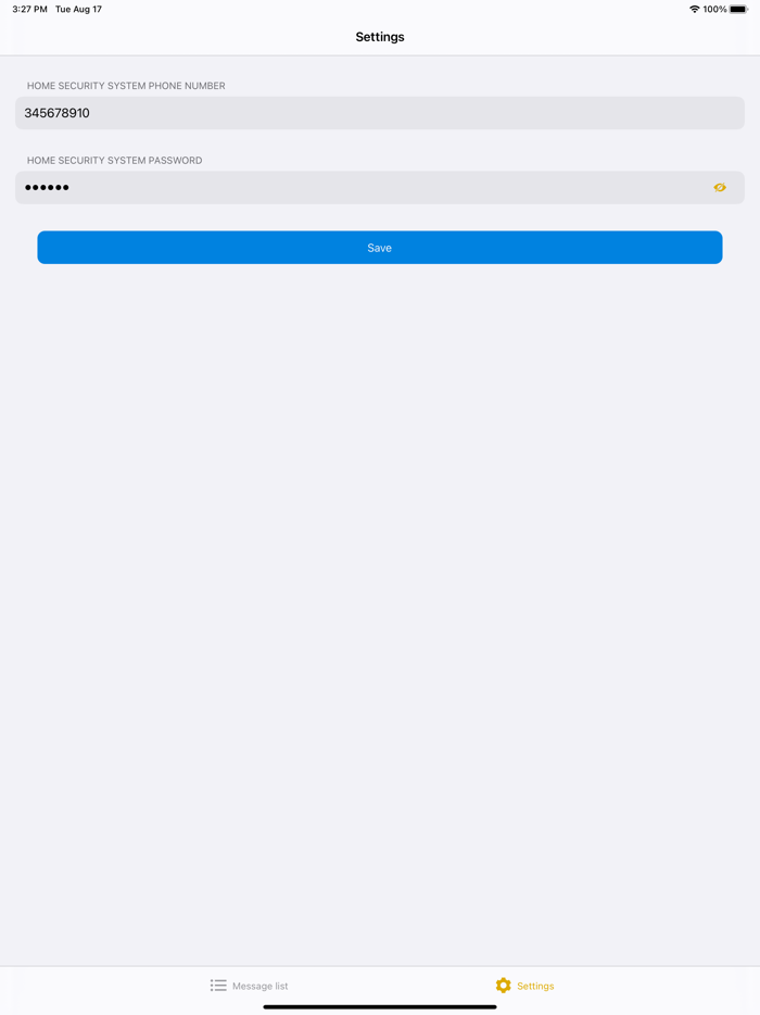 Security System GSM Text