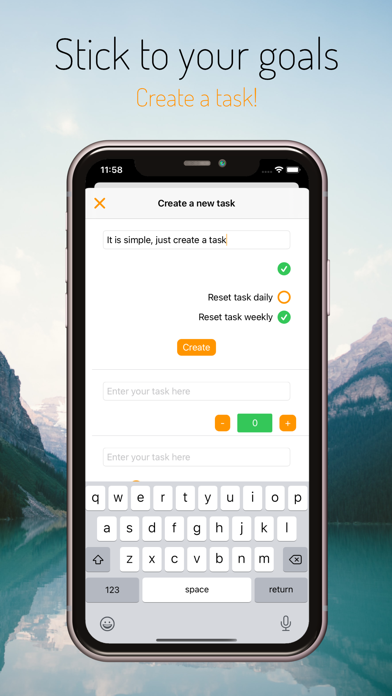 RiseToday: Stick to your Goals Screenshot
