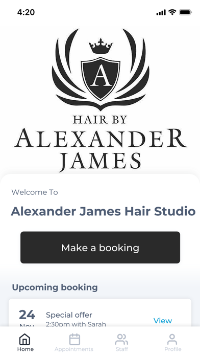 Alexander James Hair Studio Screenshot