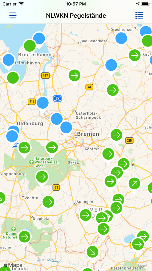 Pegelstände Niedersachsen - 3.0.2 - (iOS)