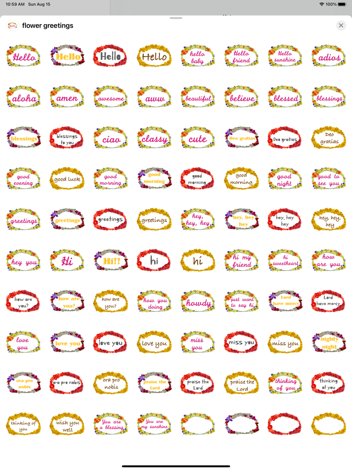 flower greetings stickers