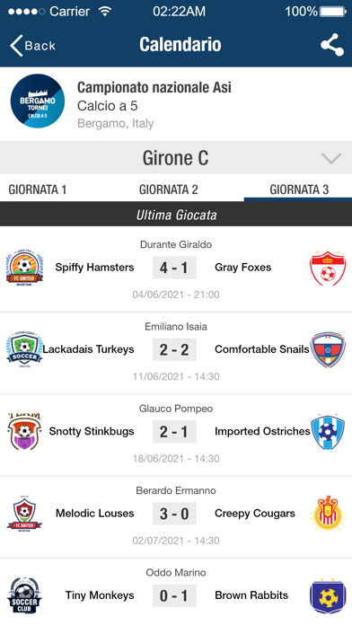 Bergamo Tornei Screenshot