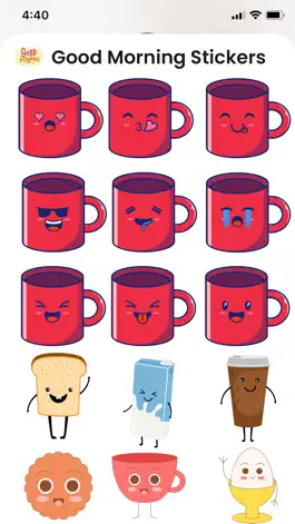 Game screenshot Good Morning Stickers!! hack