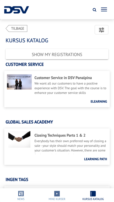 DSV Learning Screenshot