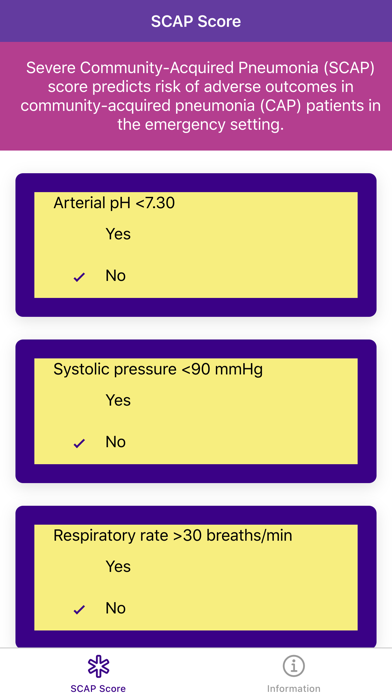 Severe Pneumonia Score Screenshot