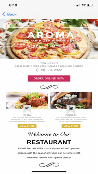 Aroma Italian Pizza Screenshot