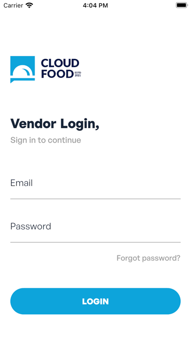 CloudFood Vendor Screenshot