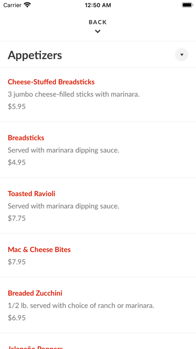 Cassanos Pizzeria Screenshot
