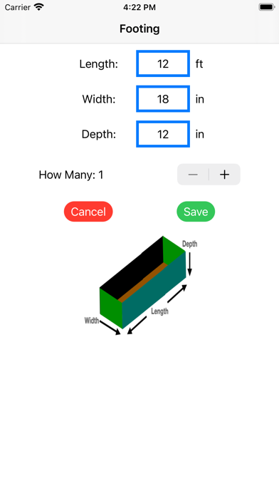 Concrete Volume Assistant Screenshot