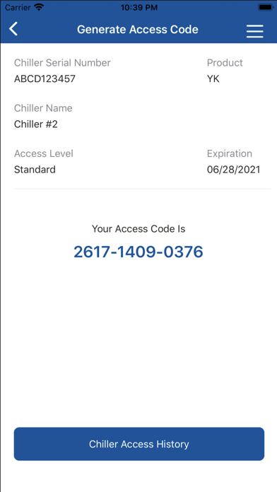 YORK Chiller Access Manager Screenshot
