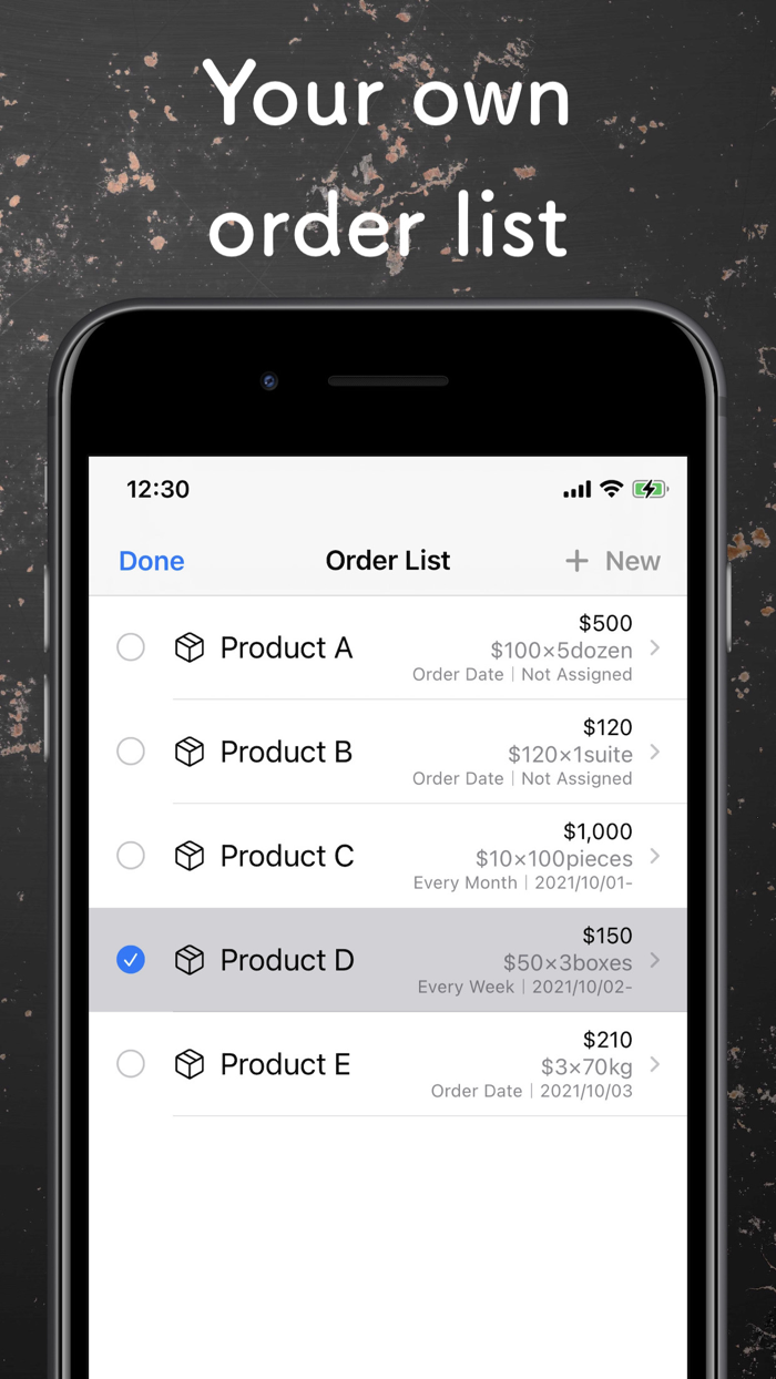 Order List - works with Mail