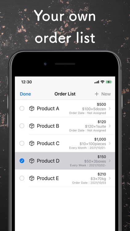 Order List - works with Mail