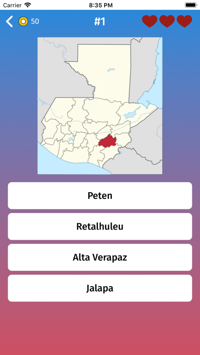 Guatemala: Departments Quiz Screenshot