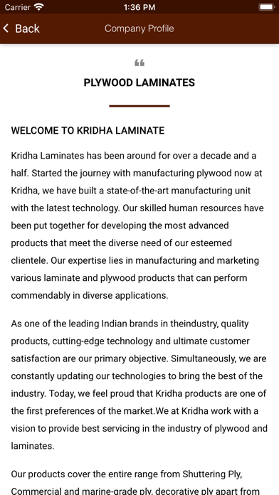 Kridha Laminates Screenshot